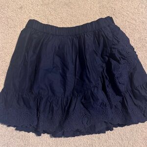 Navy Eyelet skort